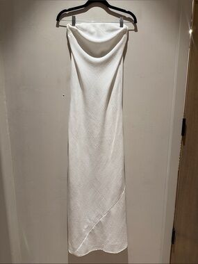 White Strapless maxi dress